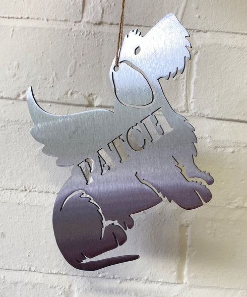 Wire Haired Dachshund With Wings - Steel Sculpture